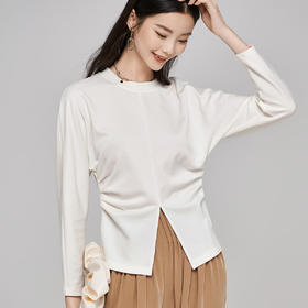 剩S/M 芳外【极简赫本风T恤】春季圆领长袖女式T恤