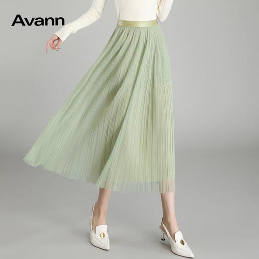Avann珠贝网纱裙/珠光半身裙 商品图5