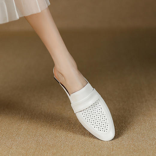 优雅百搭，里外全皮夏季镂空包头拖鞋KMQ-1059-1 商品图1