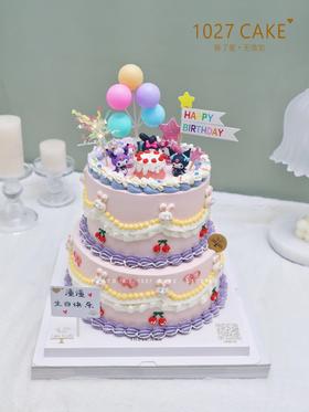 1027CAKE | 双层 三丽鸥 复古 手绘