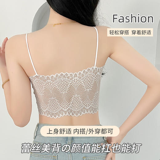 【买一送一！短款美背蕾丝】时尚吊带美背抹胸内衣 女防走光透气 聚拢舒适内搭性感外穿裹胸 商品图1