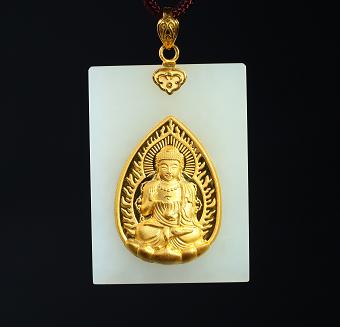 吉祥天地 和田玉守护神阿弥陀佛 狗/猪年出生人所属 商品图0