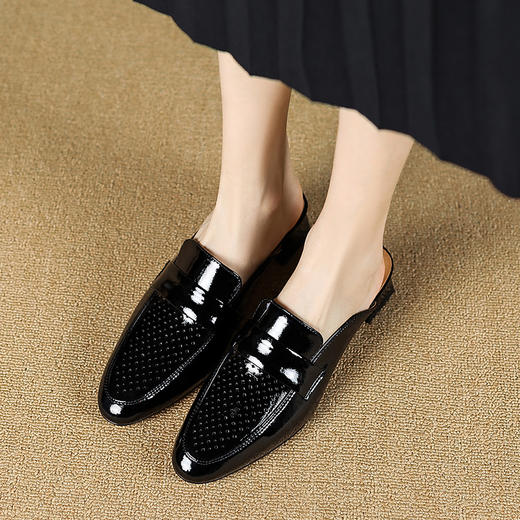 优雅百搭，里外全皮夏季镂空包头拖鞋KMQ-1059-1 商品图9