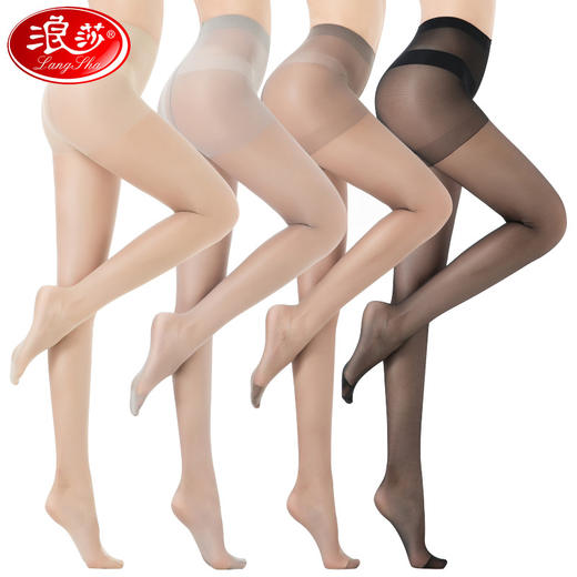 浪莎丝袜女夏季薄款性感连裤隐形防勾丝袜连裤袜黑色袜子女士 心选到家 商品图1