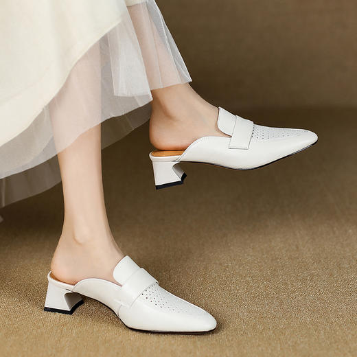 优雅百搭，里外全皮夏季镂空包头拖鞋KMQ-1059-1 商品图11