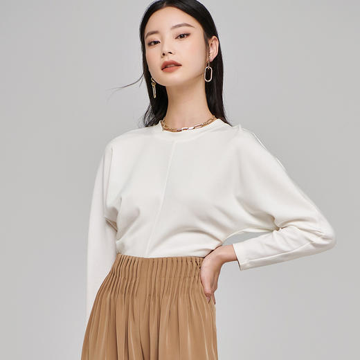 剩S/M 芳外【极简赫本风T恤】春季圆领长袖女式T恤 商品图5