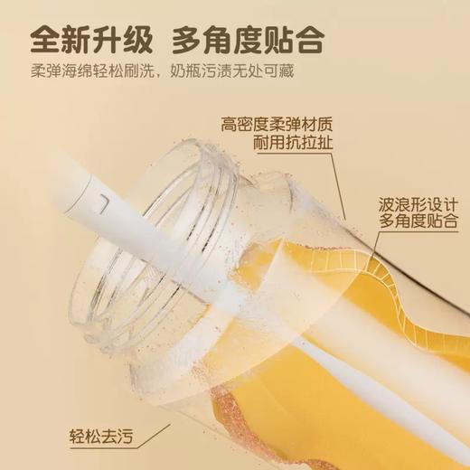 贝亲海绵奶瓶刷宝宝奶瓶刷360旋转(双刷法)奶瓶清洗刷PIG-EA14 商品图1