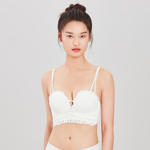 都市丽人聚拢升杯常规内衣B中厚1/2杯蕾丝文胸四排无钢圈LB31C1 商品图0