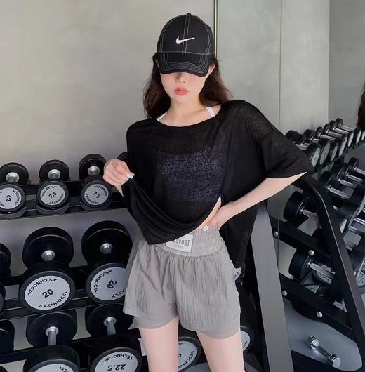 跃牌【明丽逸动】系列 高腰收腹假两件运动短裤女夏瑜伽训练跑步防走光速干透气健身热裤AL7977 商品图2