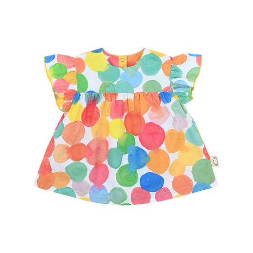 rainbowxoxo 彩色波波印花A字型短袖上衣【该商品不支持用券】 商品图0