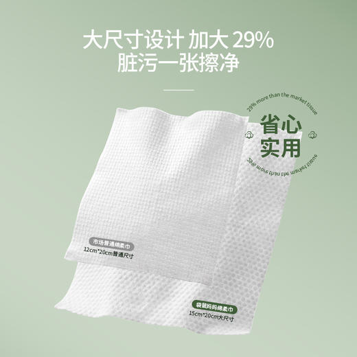 【洗脸巾】厚如小毛巾 干湿两用不掉絮 婴儿绵柔巾（60抽） 商品图2
