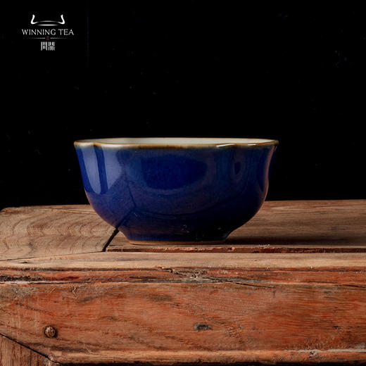 问鼎汝瓷黛蓝菱式方杯（缺货） 商品图0