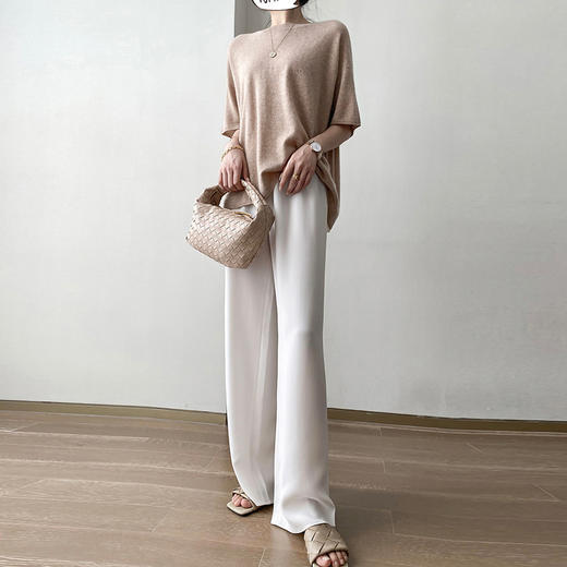 千吉娜 2023夏季新款 醋酸冰丝防晒阔腿裤 【出口岛国订单】限量发售 商品图4