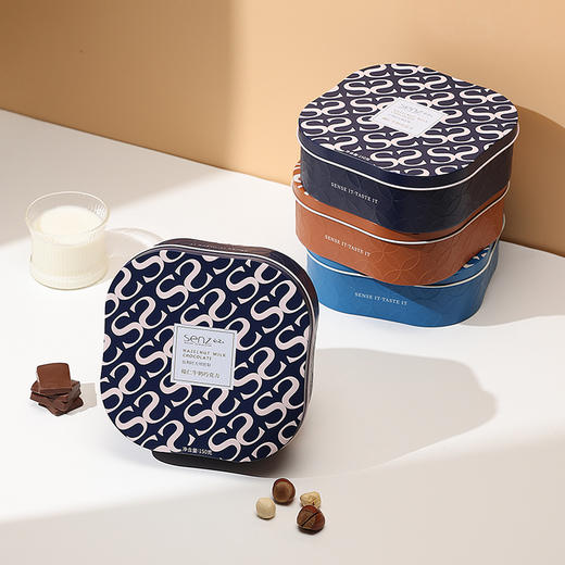 心之SENZ【榛仁牛奶/跳跳糖/香脆米】奶香巧克力铁盒装 商品图3