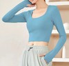 跃牌【明丽逸动】系列 新款瑜伽服女秋款长袖套装专业健身房跑步紧身带胸垫运动上衣AL697（可拆胸垫） 商品缩略图1