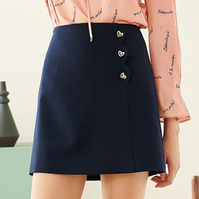 欧芮儿2020春装新款半身裙女时尚百搭A字裙精致扣子装饰短裙修身
