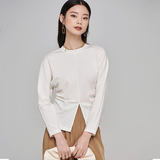 剩S/M 芳外【极简赫本风T恤】春季圆领长袖女式T恤 商品图2