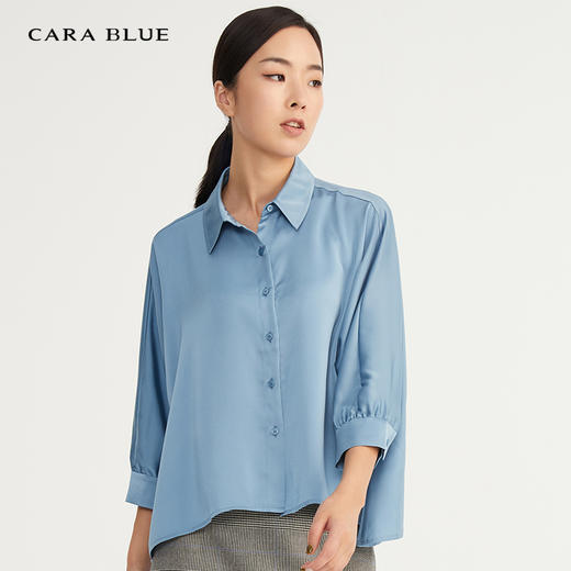 CARABLUE纯色百搭宽松休闲衬衫 商品图0