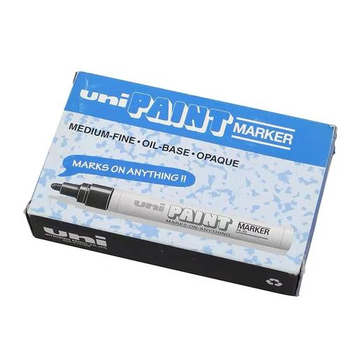 日本UNI三菱 PAINT PX-20 油漆笔不掉色防水笔轮胎笔细头婚礼签名笔补漆笔涂鸦笔白色1支 商品图2