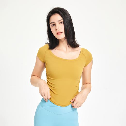 YIMRIZ 健身服女紧身运动t恤跑步训练速干衣短袖薄裸感瑜伽服上衣夏 心选到家 商品图2