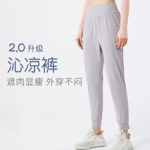 跃牌【明丽逸动】系列凉感运动长裤女宽松直筒高腰卫裤速干AL8036 商品图4