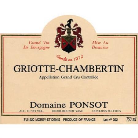 Ponsot Griotte Chambertin Grand Cru 彭寿酒庄（格里特-香贝丹特级园）红葡萄酒 2015 商品图0