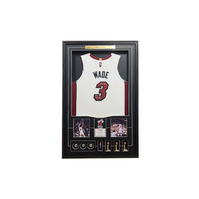 收藏系列 韦德 热火队3号白色 加签3总冠军 亲笔签名球衣