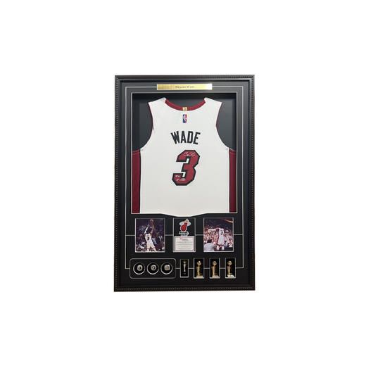 收藏系列 韦德 热火队3号白色 加签3总冠军 亲笔签名球衣 商品图0