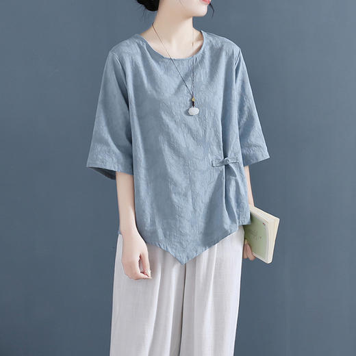 裁缝学苑AS09 中式棉麻小衫不规则短袖T恤纸样女装上衣打版裁剪板 商品图3