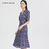 CARABLUE女装时尚气质V领碎花连衣裙 商品缩略图2
