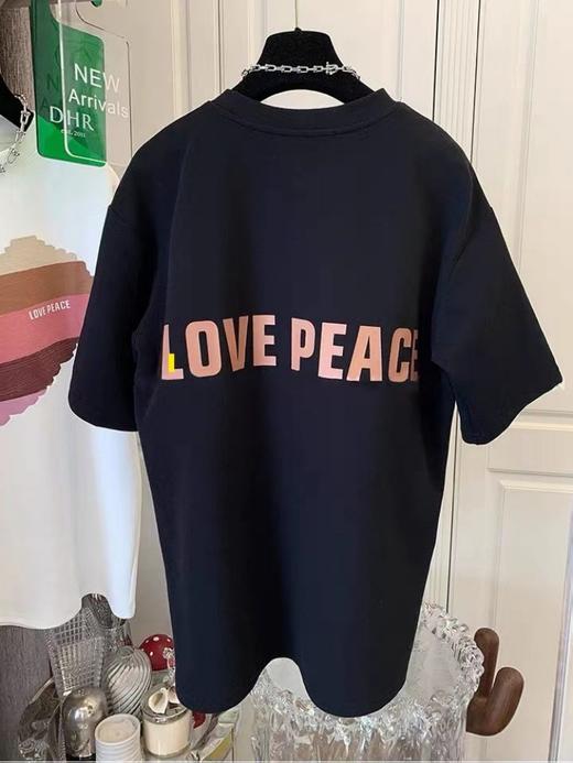 2023春夏新款纯棉大码 洋气彩色爱心短袖T恤 上衣女宽松 休闲潮牌 宽松女夏季学生上衣潮 商品图3