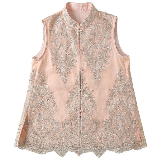 春夏新款国风上衣，唐装复古女装蕾丝盘绣马甲女立领马褂AYK-QF-2207147 商品图4