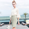欧芮儿2017春装新款简约显瘦小A字裙收腰系带百搭纯色开叉半身裙 商品缩略图1