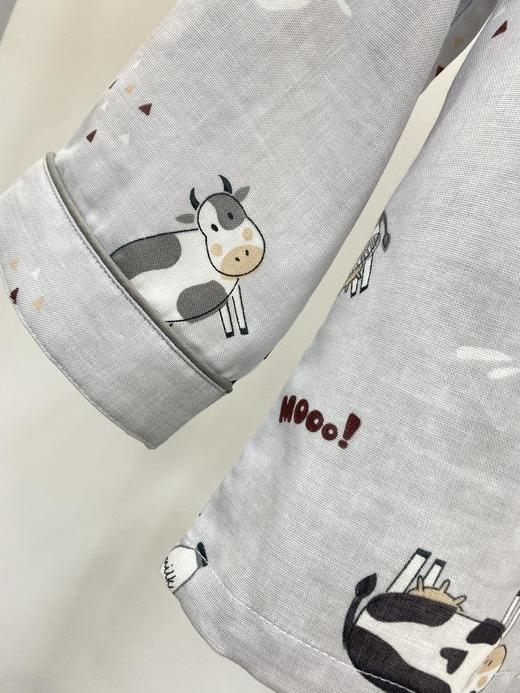 男童纱布可爱牛牛长袖套装 儿童全棉纱布睡衣家居服 商品图8