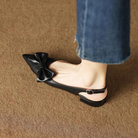 优雅百搭，尖头蝴蝶结后空凉鞋KC-YM-902