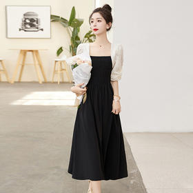 气质时尚，钉珠拼接撞色修身显瘦连衣裙HR-WB23059