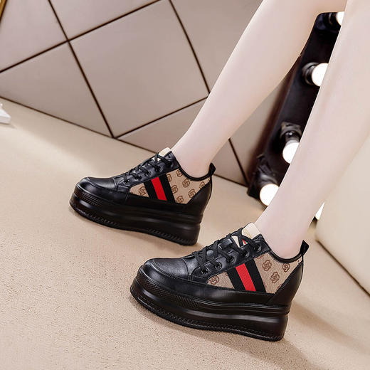 内增高新款透气网面鞋子休闲厚底松糕跟平底AM-221 商品图1