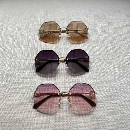 太阳镜 三色 自己备注颜色。深灰色 棕色   粉棕色 商品图3