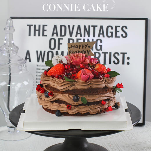 【1437】氛围感鲜花裸蛋糕 商品图0