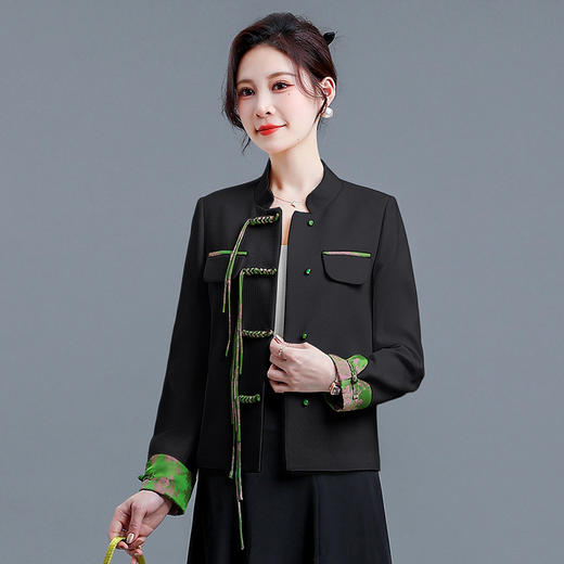 国风小外套开衫，休闲上衣短款外搭QYM-HD23C18-Y 商品图4