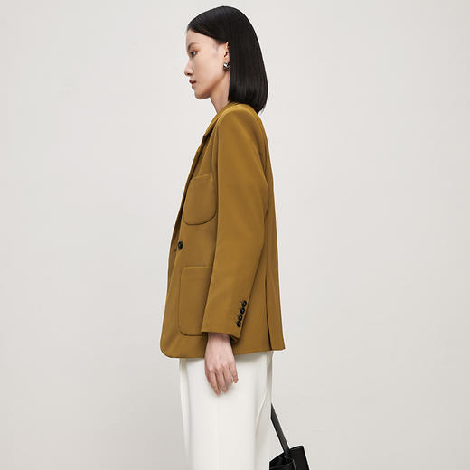 IN AND ON2023春季新款不易皱斜纹质感西装轻奢休闲通勤西服外套 商品图3