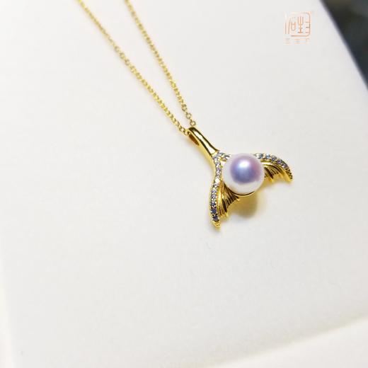 天然akoya珍珠鱼尾项链+菱形珍珠耳饰套装 商品图9