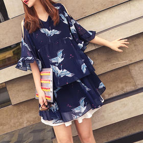 裁缝学苑 AW45露肩荷叶边娃娃衫1:1实物服装纸样剪裁图牛皮纸样