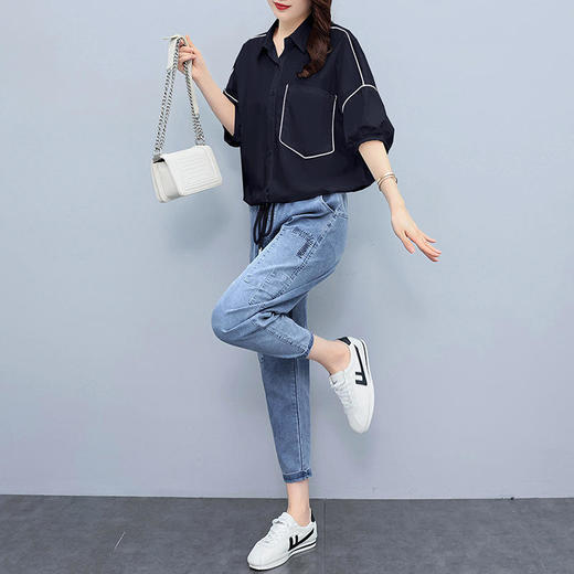 HT 1700宽松时尚设计感小众泡泡袖衬衣 商品图3