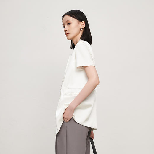 21434 高阶丝缎西装马夹百搭松紧腰通勤无袖外套RJ004 商品图2