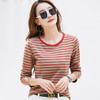百媚生 棉质条纹圆领长袖T恤367 商品缩略图3