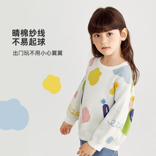 【100%棉 好穿不易起球】多彩提花圆领毛衣PCMY2314 商品图2