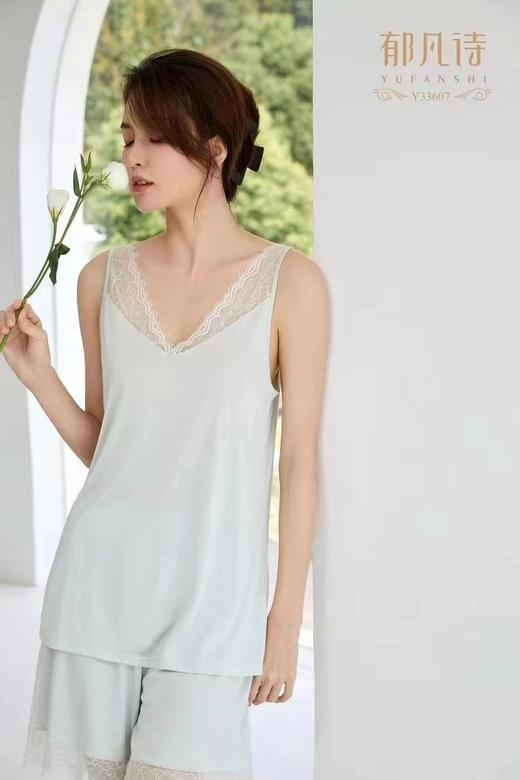郁凡诗家居睡女夏薄款性感吊带短裤蕾丝睡衣两件套休闲家居服 商品图1