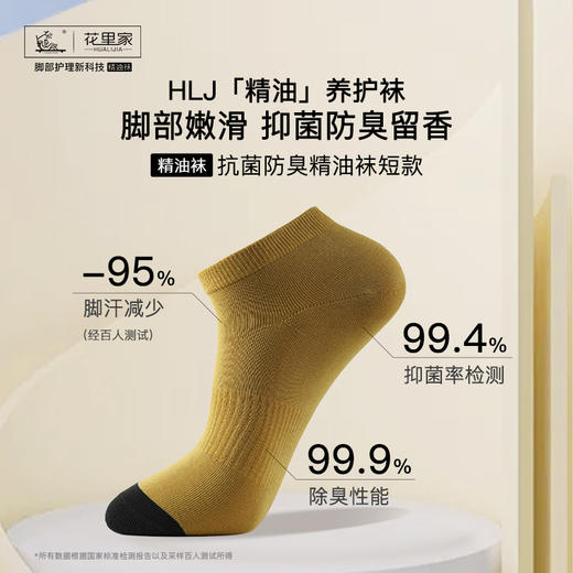 花里家精油短袜春夏百搭棉袜防臭抗菌袜排汗透气商务男女情侣精油袜礼盒装 商品图1