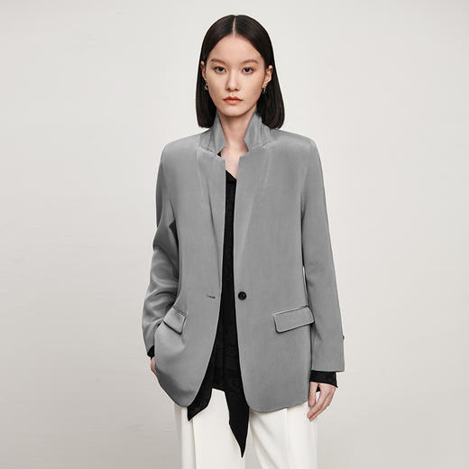 IN AND ON【6A级30MM弹力桑蚕丝】真丝西装外套女休闲高级感上衣 商品图6